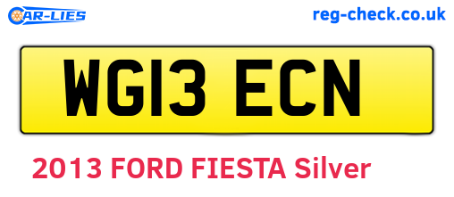 WG13ECN are the vehicle registration plates.