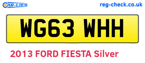 WG63WHH are the vehicle registration plates.