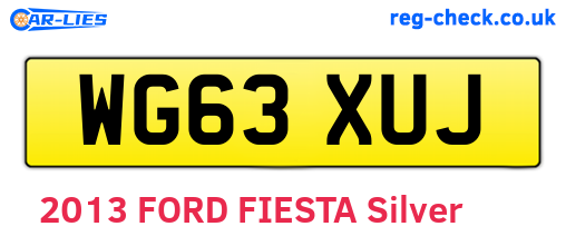 WG63XUJ are the vehicle registration plates.