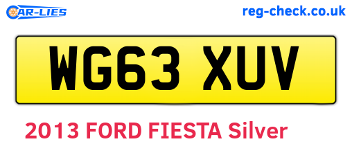 WG63XUV are the vehicle registration plates.