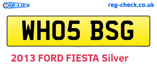 WH05BSG are the vehicle registration plates.