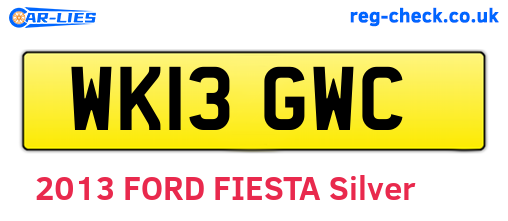WK13GWC are the vehicle registration plates.