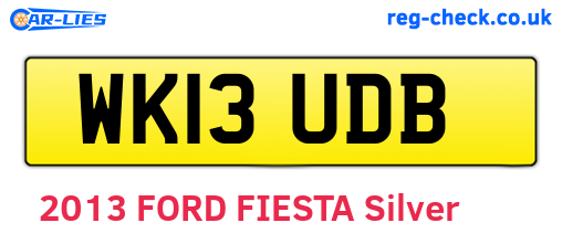 WK13UDB are the vehicle registration plates.