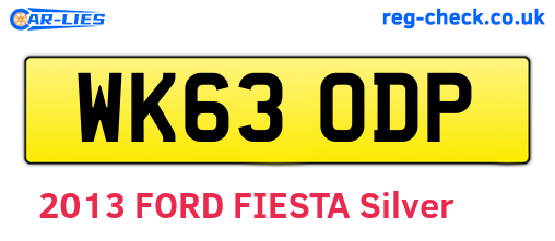 WK63ODP are the vehicle registration plates.