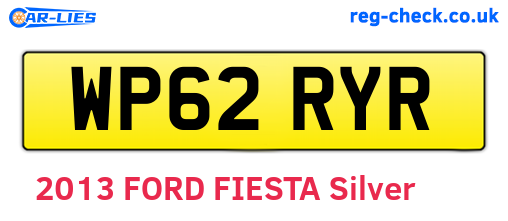 WP62RYR are the vehicle registration plates.