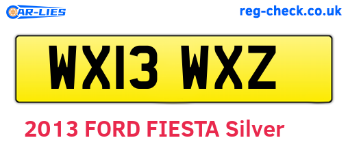 WX13WXZ are the vehicle registration plates.