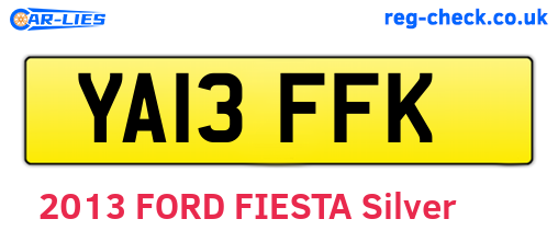 YA13FFK are the vehicle registration plates.