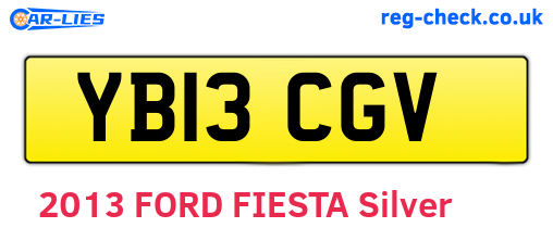 YB13CGV are the vehicle registration plates.