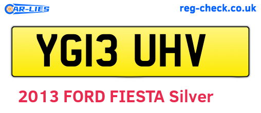 YG13UHV are the vehicle registration plates.