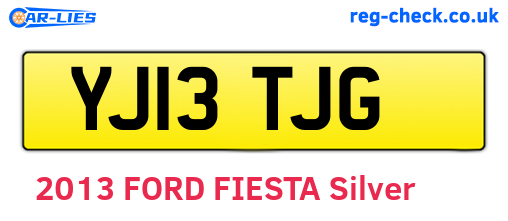 YJ13TJG are the vehicle registration plates.