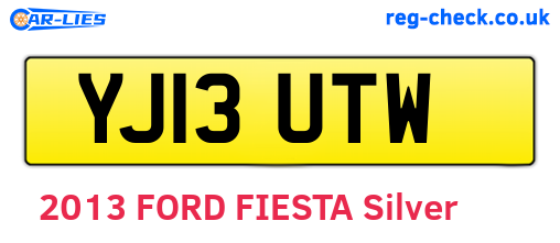 YJ13UTW are the vehicle registration plates.