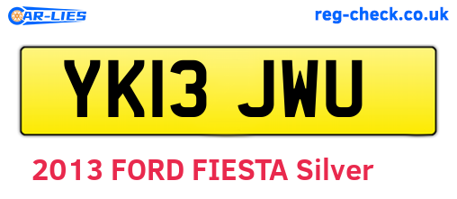 YK13JWU are the vehicle registration plates.