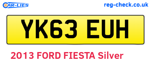 YK63EUH are the vehicle registration plates.