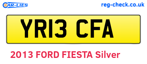 YR13CFA are the vehicle registration plates.