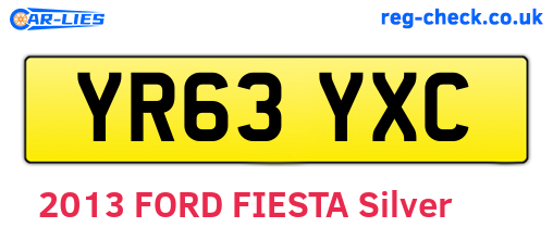 YR63YXC are the vehicle registration plates.