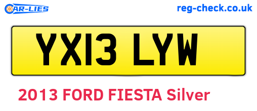 YX13LYW are the vehicle registration plates.