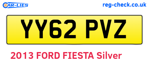 YY62PVZ are the vehicle registration plates.