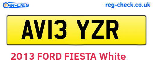 AV13YZR are the vehicle registration plates.