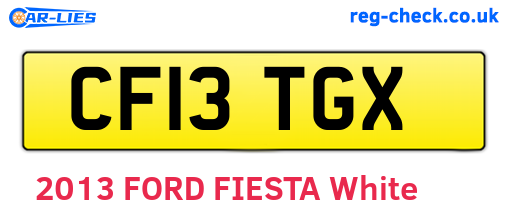 CF13TGX are the vehicle registration plates.