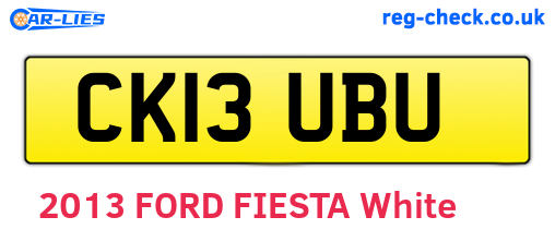 CK13UBU are the vehicle registration plates.