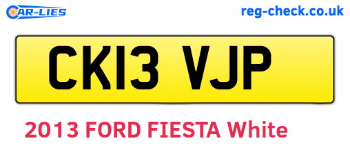 CK13VJP are the vehicle registration plates.