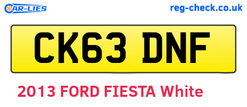 CK63DNF are the vehicle registration plates.