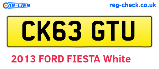 CK63GTU are the vehicle registration plates.