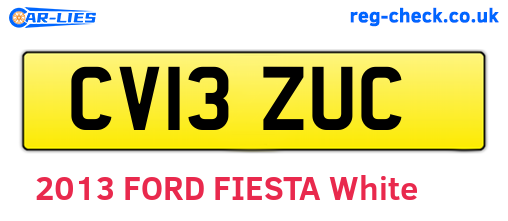 CV13ZUC are the vehicle registration plates.