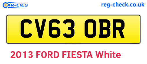 CV63OBR are the vehicle registration plates.