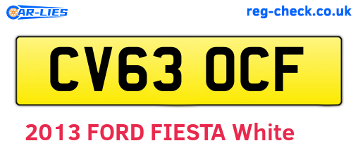 CV63OCF are the vehicle registration plates.