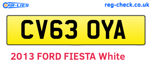 CV63OYA are the vehicle registration plates.