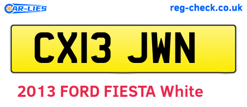 CX13JWN are the vehicle registration plates.