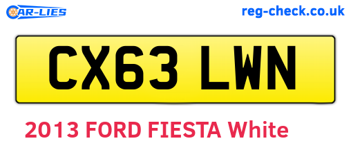 CX63LWN are the vehicle registration plates.