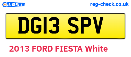 DG13SPV are the vehicle registration plates.