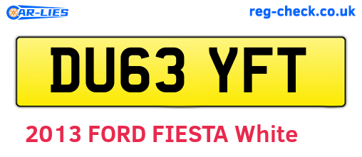 DU63YFT are the vehicle registration plates.
