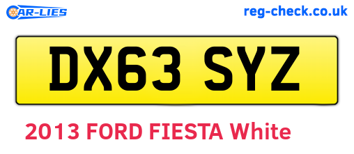DX63SYZ are the vehicle registration plates.