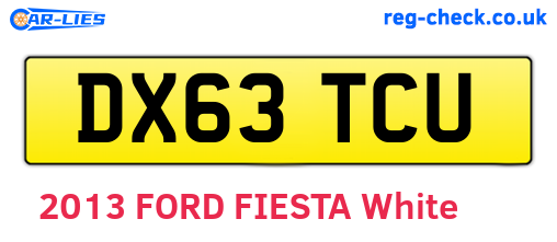 DX63TCU are the vehicle registration plates.