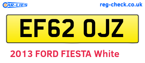 EF62OJZ are the vehicle registration plates.