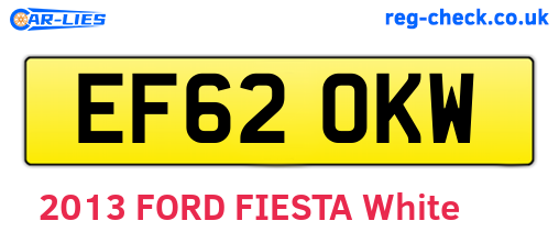 EF62OKW are the vehicle registration plates.