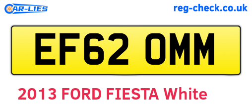 EF62OMM are the vehicle registration plates.