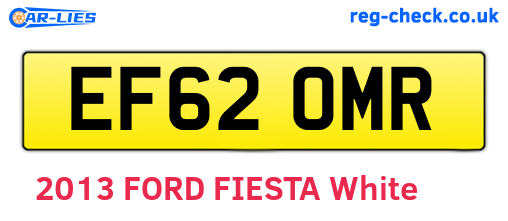 EF62OMR are the vehicle registration plates.