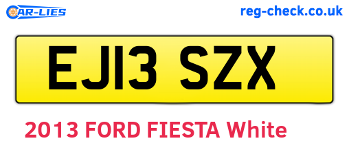 EJ13SZX are the vehicle registration plates.