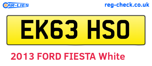 EK63HSO are the vehicle registration plates.