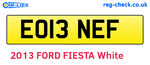 EO13NEF are the vehicle registration plates.