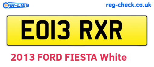 EO13RXR are the vehicle registration plates.