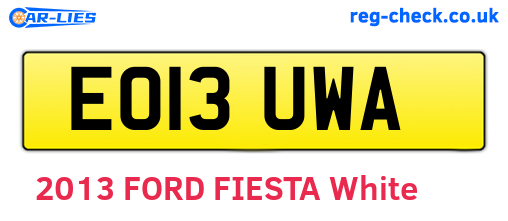 EO13UWA are the vehicle registration plates.