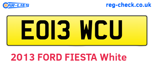 EO13WCU are the vehicle registration plates.