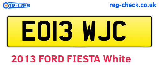 EO13WJC are the vehicle registration plates.