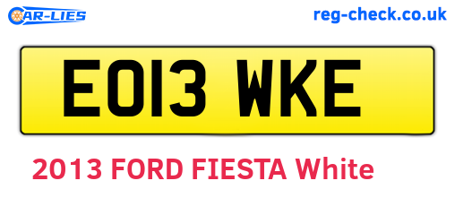EO13WKE are the vehicle registration plates.