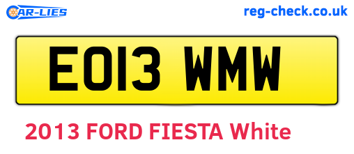 EO13WMW are the vehicle registration plates.